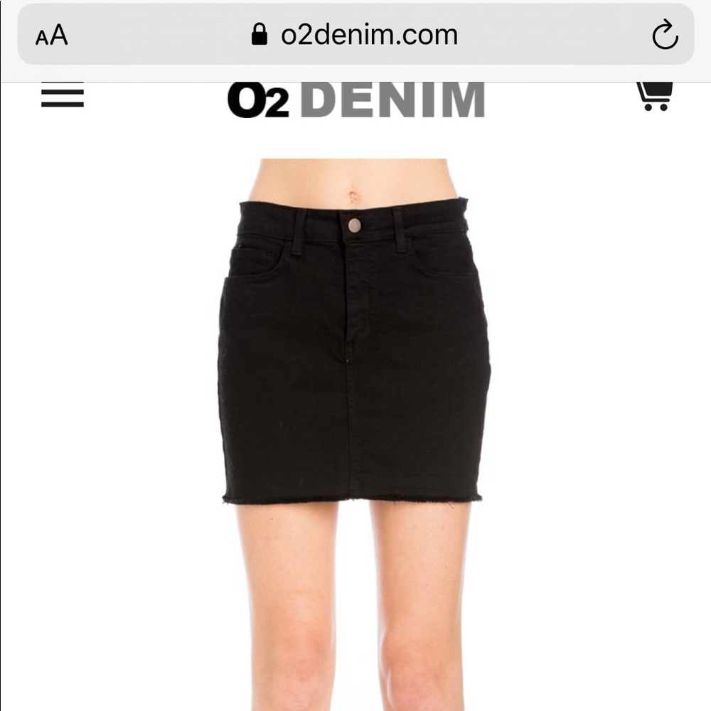 Ain't No Other High Waisted Denim Skirt Black o2